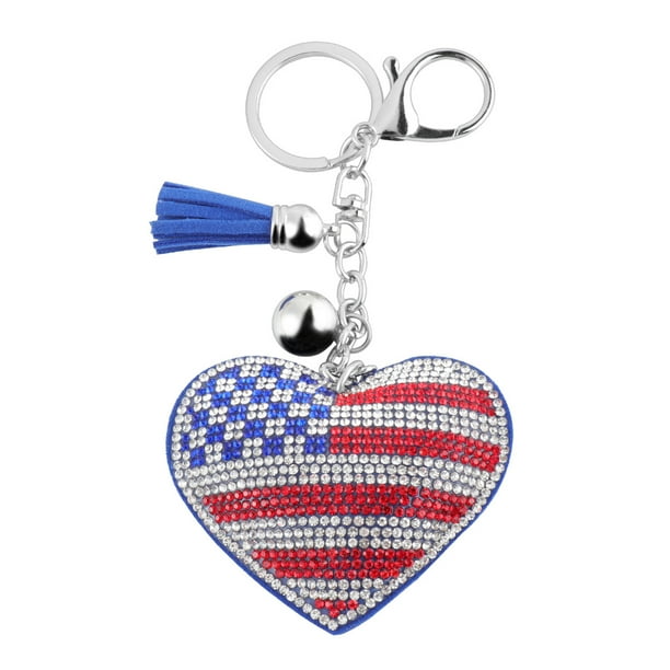 Metal Keychain Creative American Flag Prints Keyring Key Ring Gift Hanging Metal Keychain Creative American Flag Prints Keyring Key Ring Gift Hanging